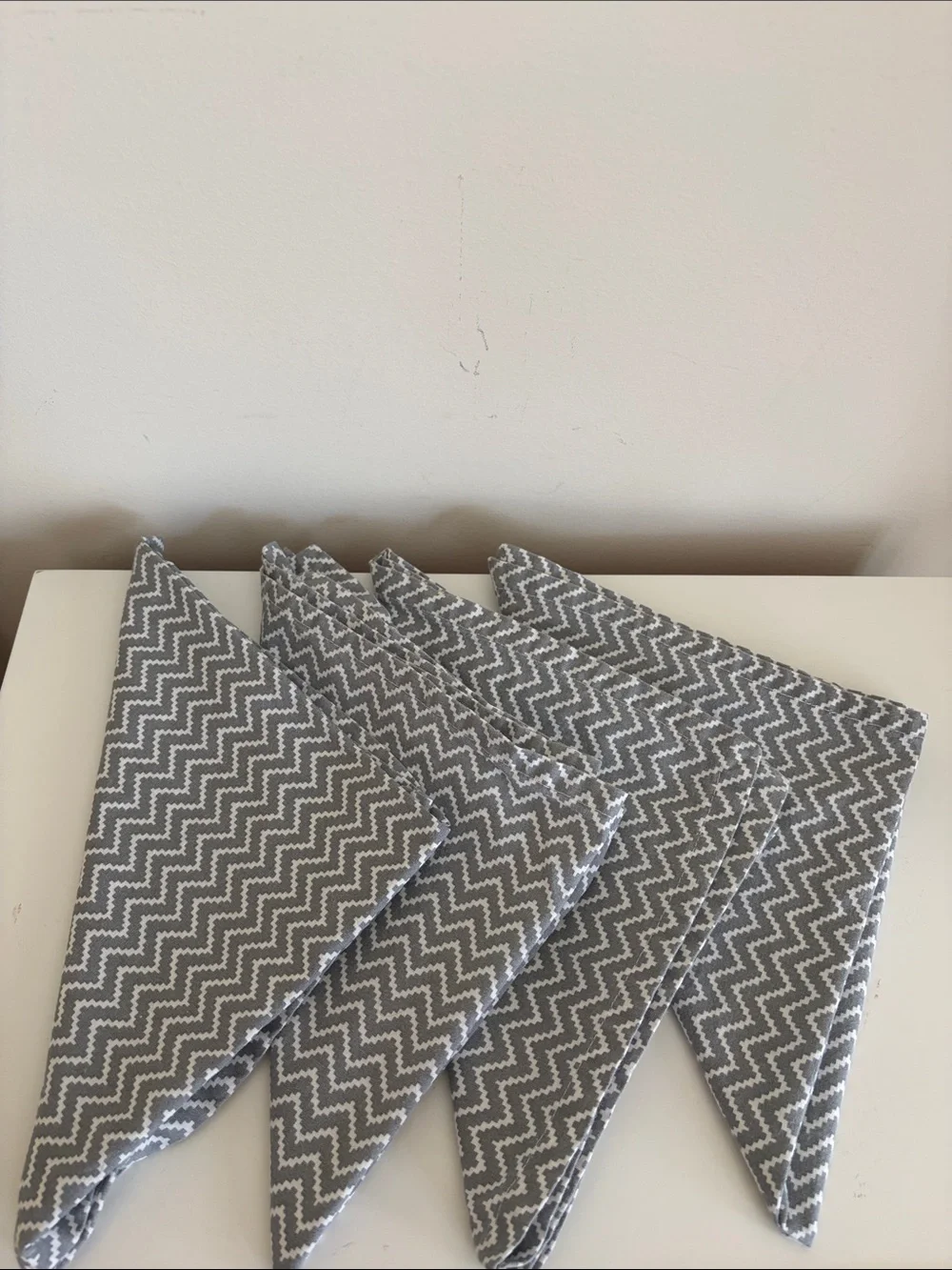 Organic Gray Chevron Napkins set of 4